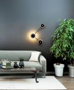Eco-Light LED Wandlampe Aluminium dimmbar H:44 cm 3000 K Schwarz< Wohnzimmerlampen|Metall Lampen