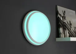 Wohnzimmerlampen|Metall Lampen*Eco-Light LED Wandlampe Aluminium Weiß RGB Bluetooth Ø35 cm