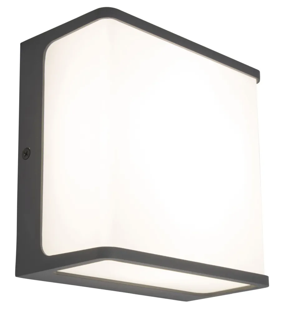 Metall Lampen|Led Außenleuchten*Eco-Light LED Wandlampe Anthrazit Aluminium IP54 4000 K B:15 cm