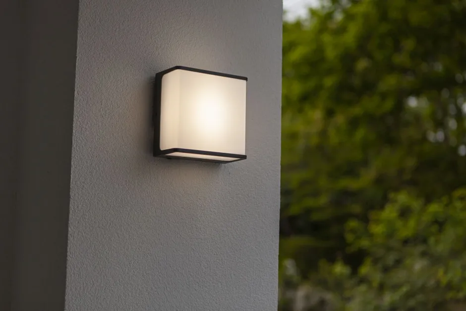 Metall Lampen|Led Außenleuchten*Eco-Light LED Wandlampe Anthrazit Aluminium IP54 4000 K B:15 cm