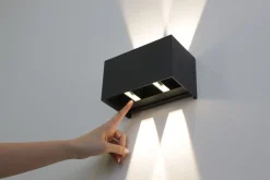 Led Außenleuchten|Fassadenstrahler*Eco-Light LED Wandlampe außen Aluminium Up Down IP54 B:17,3 cm