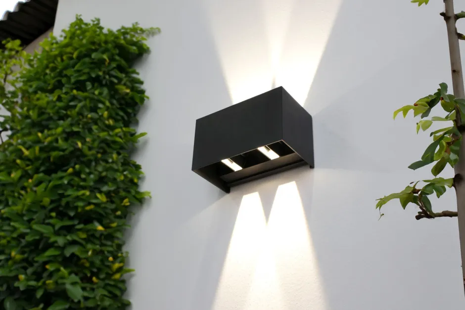 Led Außenleuchten|Fassadenstrahler*Eco-Light LED Wandlampe außen Aluminium Up Down IP54 B:17,3 cm