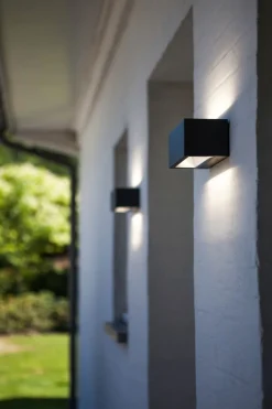 Metall Lampen|Led Außenleuchten*Eco-Light LED Wandlampe Außen Anthrazit 4000 K 10 W IP54 Up Down