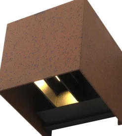 Metall Lampen|Led Außenleuchten*Eco-Light LED Wandlampe Außen Rostbraun Up Down IP54 3000 K 6 W