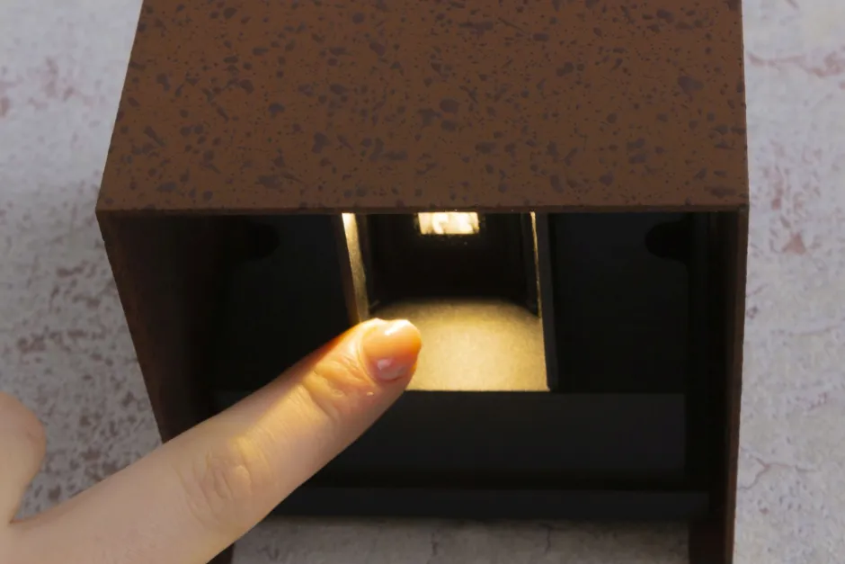 Metall Lampen|Led Außenleuchten*Eco-Light LED Wandlampe Außen Rostbraun Up Down IP54 3000 K 6 W