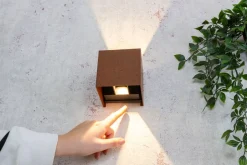 Metall Lampen|Led Außenleuchten*Eco-Light LED Wandlampe Außen Rostbraun Up Down IP54 3000 K 6 W