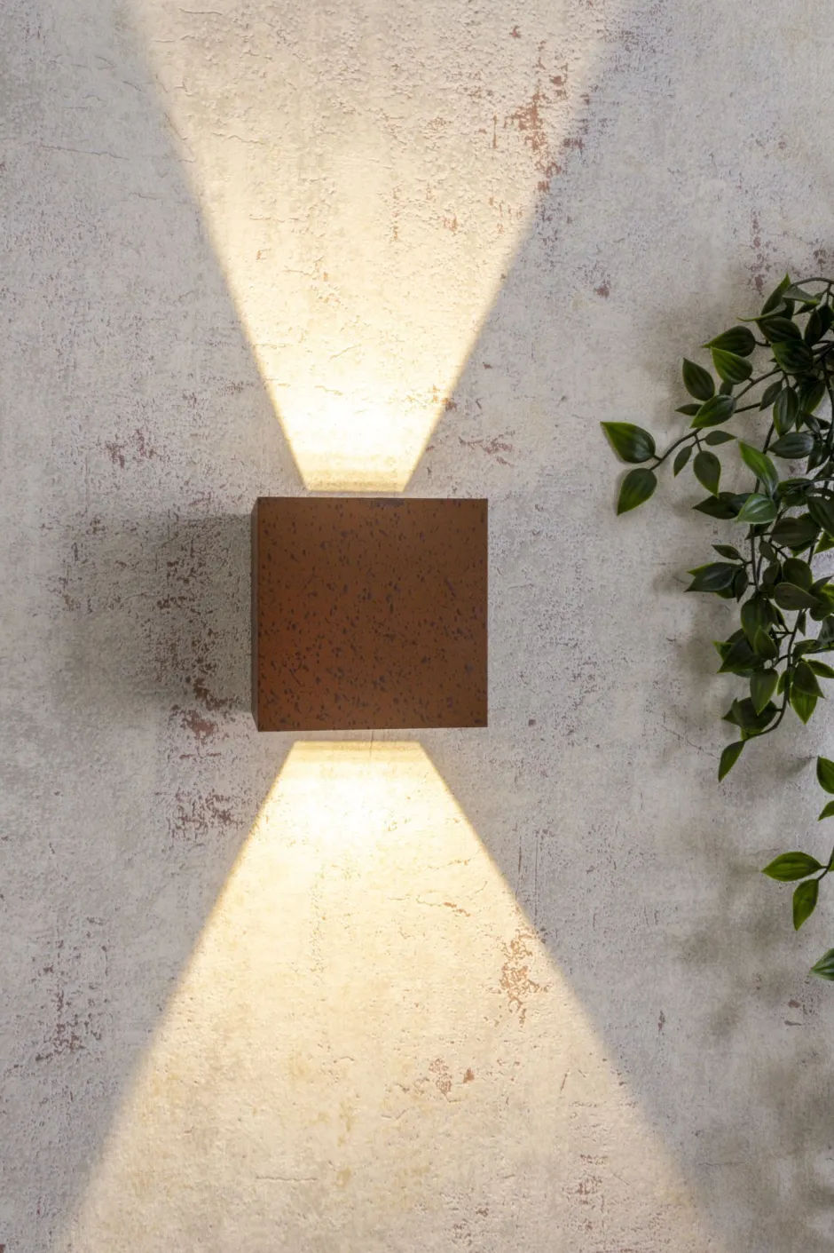 Metall Lampen|Led Außenleuchten*Eco-Light LED Wandlampe Außen Rostbraun Up Down IP54 3000 K 6 W