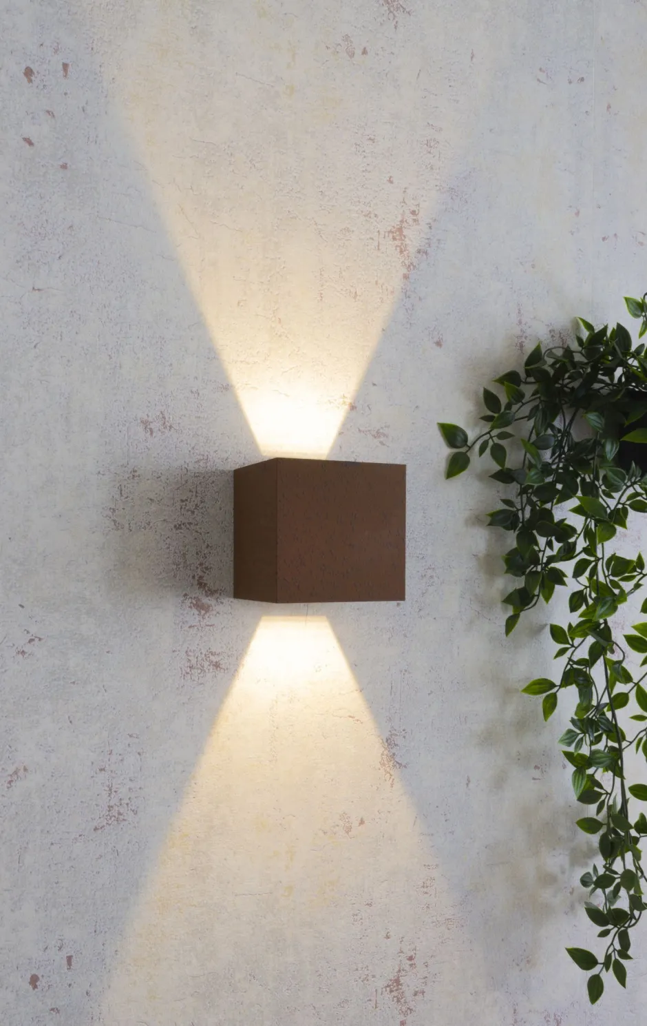 Metall Lampen|Led Außenleuchten*Eco-Light LED Wandlampe Außen Rostbraun Up Down IP54 3000 K 6 W