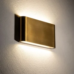 Nowodvorski LED Wandlampe außen Up Down Aluminium IP54 in Messing< Metall Lampen|Led Außenleuchten