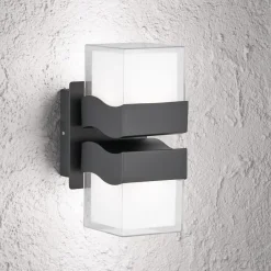 WOFI LED Wandlampe außen Up Down eckig IP54 Schwarz< Moderne Lampen|Led Außenleuchten