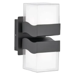 WOFI LED Wandlampe außen Up Down eckig IP54 Schwarz< Moderne Lampen|Led Außenleuchten