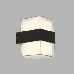 Metall Lampen|Led Außenleuchten*Searchlight LED Wandlampe außen Up Down IP44 Schwarz Weiß 3000 K