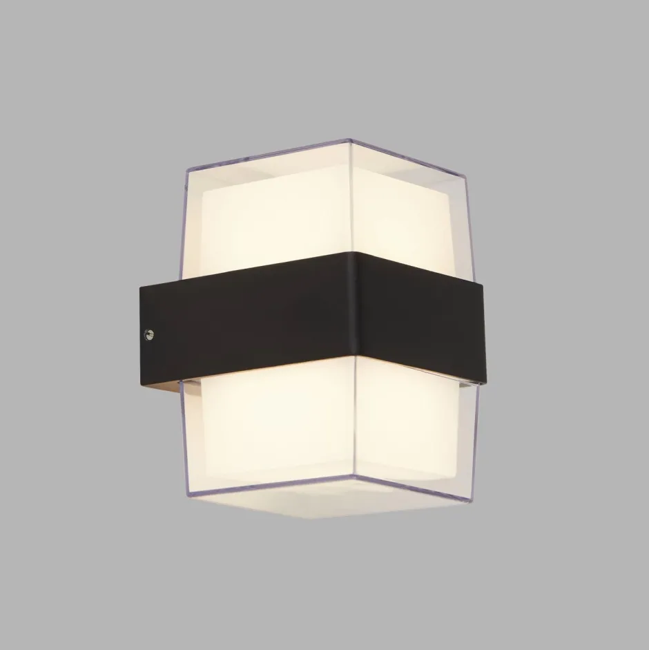 Metall Lampen|Led Außenleuchten*Searchlight LED Wandlampe außen Up Down IP44 Schwarz Weiß 3000 K