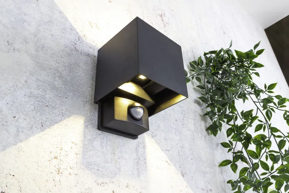 Eco-Light LED Wandlampe Bewegungssensor Anthrazit Up Down IP54< Metall Lampen|Led Außenleuchten