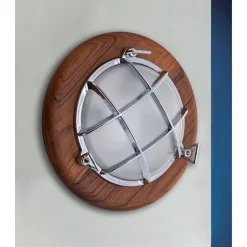 Laura Suardi LED Wandlampe Chrom Echt-Messing rund Ø27cm Maritim< Led Lampen|Wandleuchten