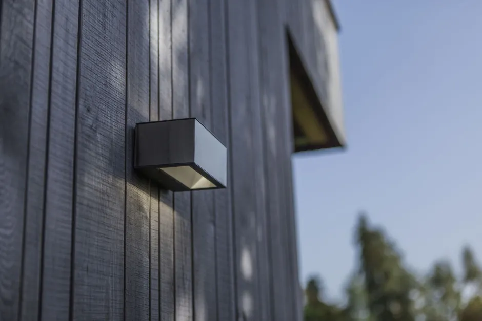 Eco-Light LED Wandlampe Edelstahl in Nickel 4000 K IP54 Up Down< Metall Lampen|Led Außenleuchten