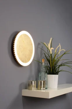 Wohnzimmerlampen|Metall Lampen*Eco-Light LED Wandlampe Gold Schwarz rund Ø30 cm 3500 K dimmbar