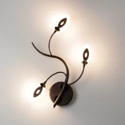 WOFI LED Wandlampe GORI Rostbraun Floral Modern< Florale Lampen|Moderne Lampen