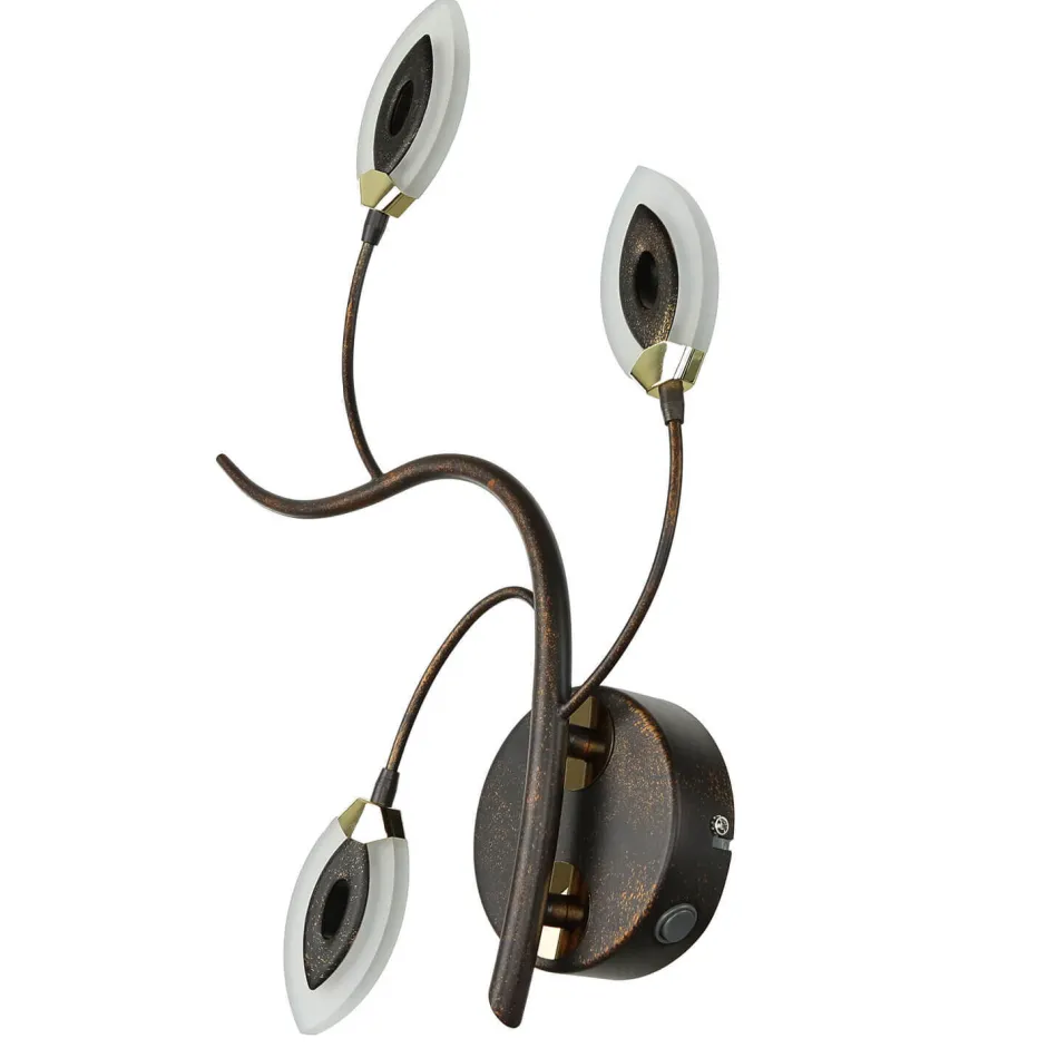 WOFI LED Wandlampe GORI Rostbraun Floral Modern< Florale Lampen|Moderne Lampen
