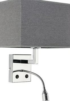 Nowodvorski LED Wandlampe Grau Chrom Stoff< Led Lampen|Wandleuchten