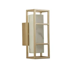 Flurlampen|Metall Lampen*Searchlight LED Wandlampe Harz Stahl IP44 3000 K in Gold Weiß