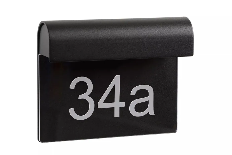 LED Wandlampe Hausnummer Aluminium Schwarz IP54 3000 K< Außenwandleuchten|Led Außenleuchten