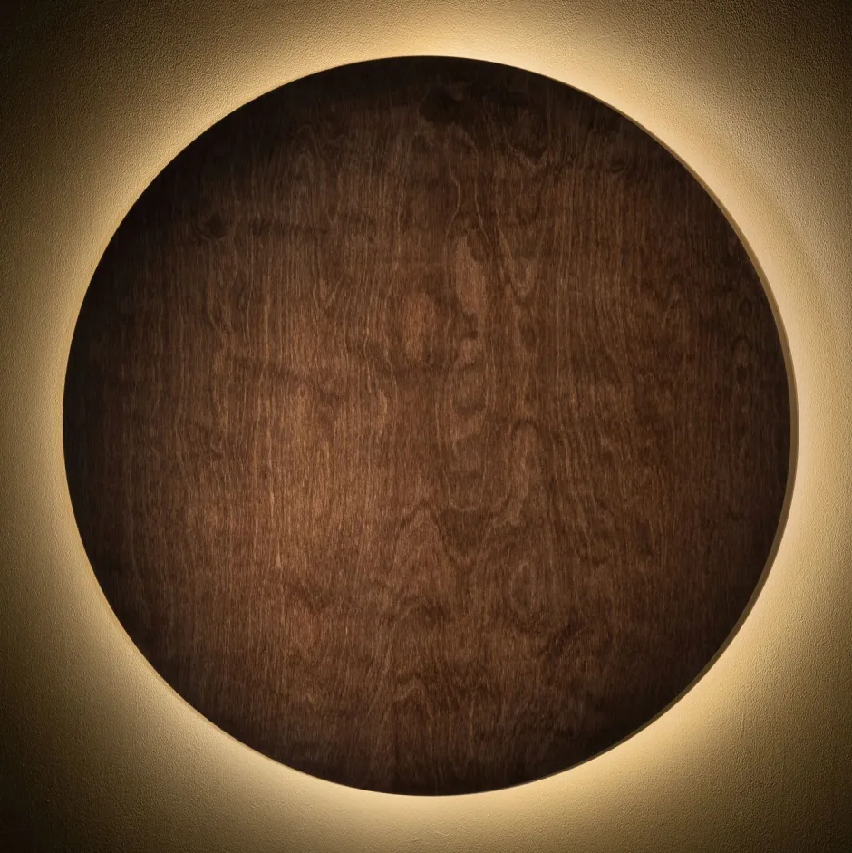 Flurlampen|Wohnzimmerlampen*Nowodvorski LED Wandlampe Holz indirektes Licht Ø50 cm warmweiß