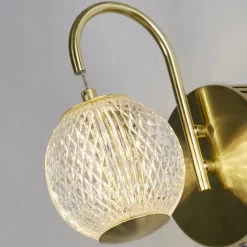 Wohnzimmerlampen|Metall Lampen*Searchlight LED Wandlampe in Messing Metall 430 lm mit Zugschalter