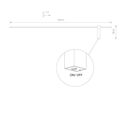 Led Lampen|Wandleuchten*Nowodvorski LED Wandlampe indirekt 120 cm lang Schwarz 4000 K