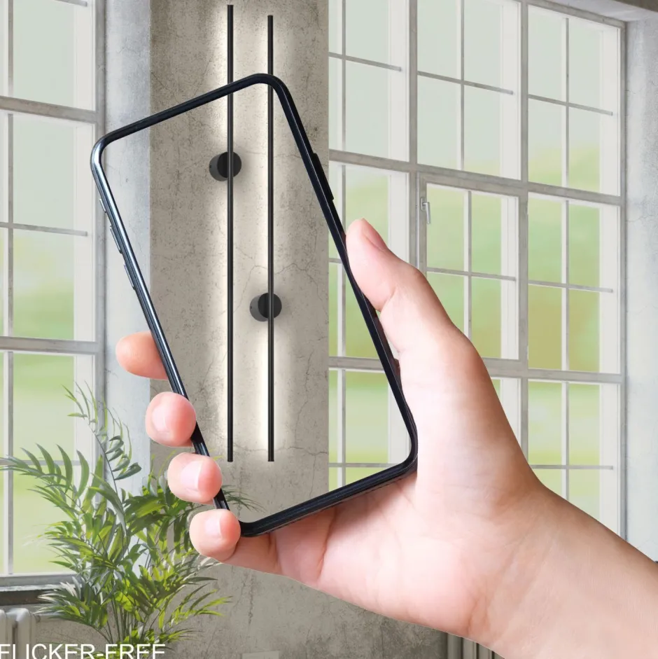 Lamkur LED Wandlampe indirekt Metall H:120 cm 1600 lm 4000 K< Wohnzimmerlampen|Metall Lampen