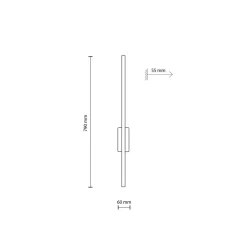 TK Lighting LED Wandlampe indirektes Licht 79 cm hoch Metall Holz 3000 K< Led Lampen|Wandleuchten