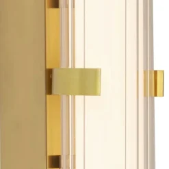 Wohnzimmerlampen|Jugendstil Lampen*Searchlight LED Wandlampe IP44 Glas Metall in Gold 43 cm Bad Spiegel