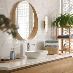 Wohnzimmerlampen|Jugendstil Lampen*Searchlight LED Wandlampe IP44 Glas Metall in Gold 43 cm Bad Spiegel