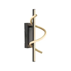 Led Lampen|Wandleuchten*Just Light LED Wandlampe Metall dimmbar 3000 K Schwarz Messing