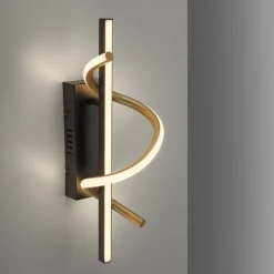 Led Lampen|Wandleuchten*Just Light LED Wandlampe Metall dimmbar 3000 K Schwarz Messing