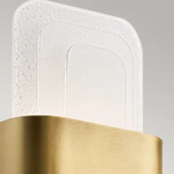 Elstead LED Wandlampe Metall Glas H: 43,2 cm in Messing Weiß< Wandleuchten|Flurlampen