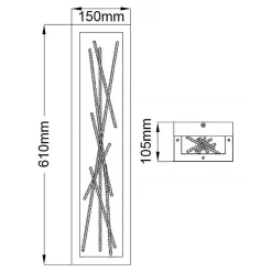 Led Lampen|Wandleuchten*Elstead LED Wandlampe Metall H: 61 cm in Schwarz Gold eckig