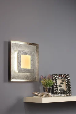 Wohnzimmerlampen|Metall Lampen*Eco-Light LED Wandlampe Metall Silber B:39 cm Wand Decke dimmbar