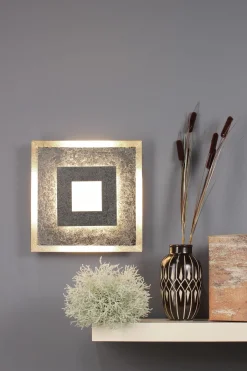 Eco-Light LED Wandlampe Metall Silber B:32 cm Wand Decke dimmbar< Wohnzimmerlampen|Metall Lampen