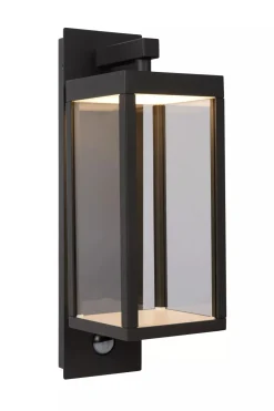 Außenwandleuchten|Led Außenleuchten* LED Wandlampe mit Bewegungsmelder Aluminium Glas 3000 K