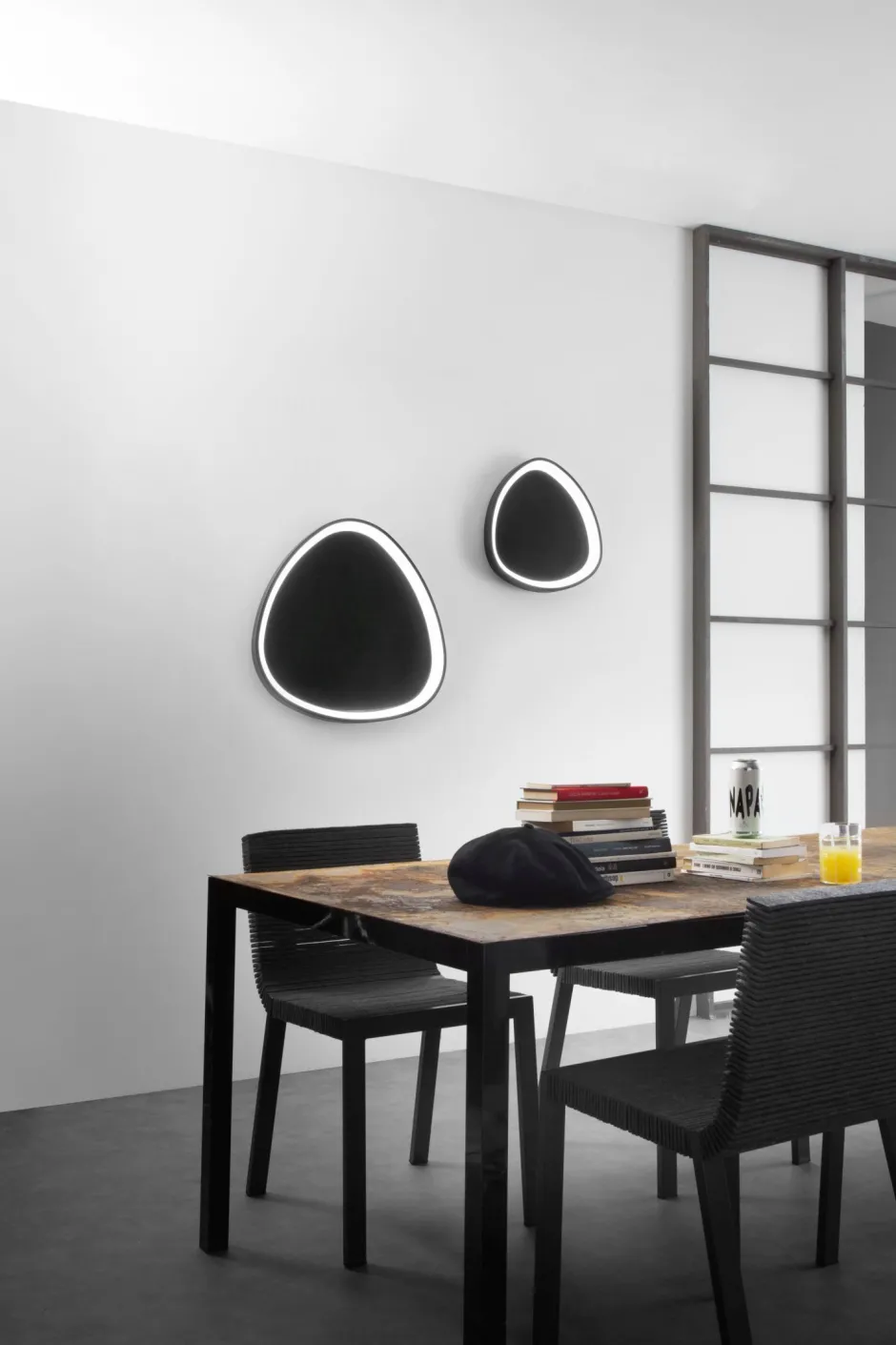 Wohnzimmerlampen|Metall Lampen*Eco-Light LED Wandlampe Schwarz 40 W dimmbar 3000/4000/6500 K