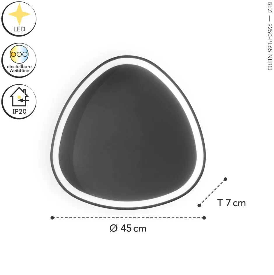 Wohnzimmerlampen|Metall Lampen*Eco-Light LED Wandlampe Schwarz 40 W dimmbar 3000/4000/6500 K