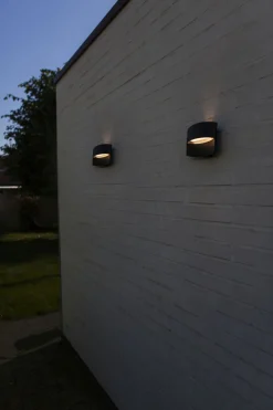 Metall Lampen|Led Außenleuchten*Eco-Light LED Wandlampe Schwarz Aluminium B:18 cm IP54 3000 K