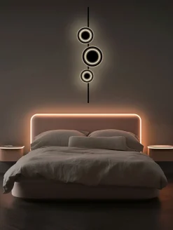 Eco-Light LED Wandlampe Schwarz H:120 cm 1008 lm 3000 K dimmbar< Wohnzimmerlampen|Metall Lampen