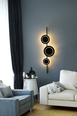 Eco-Light LED Wandlampe Schwarz H:120 cm 1008 lm 3000 K dimmbar< Wohnzimmerlampen|Metall Lampen