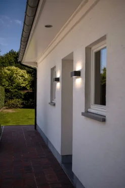 Eco-Light LED Wandlampe Up Down Aluminium Anthrazit B:14 cm IP54< Metall Lampen|Led Außenleuchten