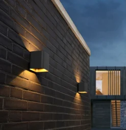 Eco-Light LED Wandlampe Up Down Aluminium IP44 3000 K Anthrazit< Metall Lampen|Led Außenleuchten