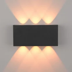 Just Light LED Wandleuchte Anthrazit Up Down dimmbar B:17 cm 2 W< Wandleuchten|Flurlampen