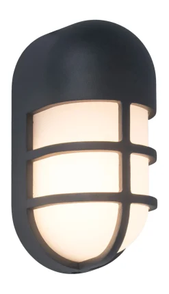 Metall Lampen|Feuchtraumleuchten*Eco-Light LED Wandleuchte Anthrazit Aluminium H:19,3 cm IP54 14 W