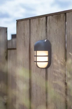 Metall Lampen|Feuchtraumleuchten*Eco-Light LED Wandleuchte Anthrazit Aluminium H:19,3 cm IP54 14 W